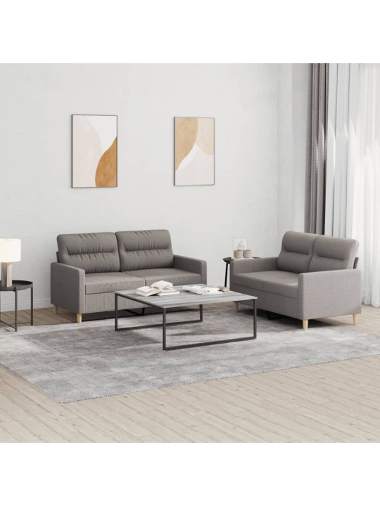 2dílná sedací souprava s poduškami taupe textil