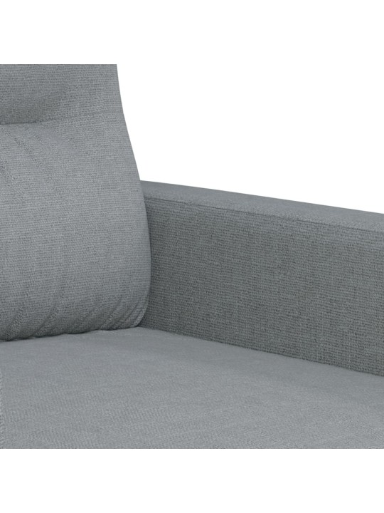 2dílná sedací souprava s polštáři světle šedá textil