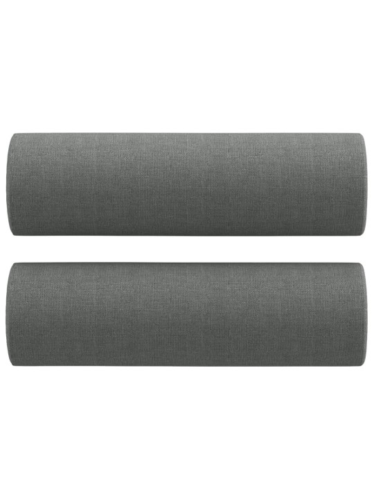 2dílná sedací souprava s polštáři tmavě šedá textil