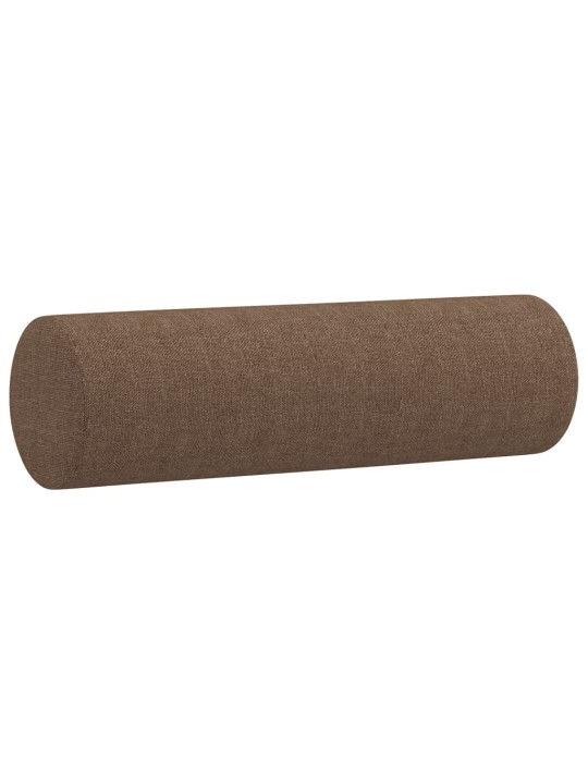 2dílná sedací souprava s polštáři hnědá textil
