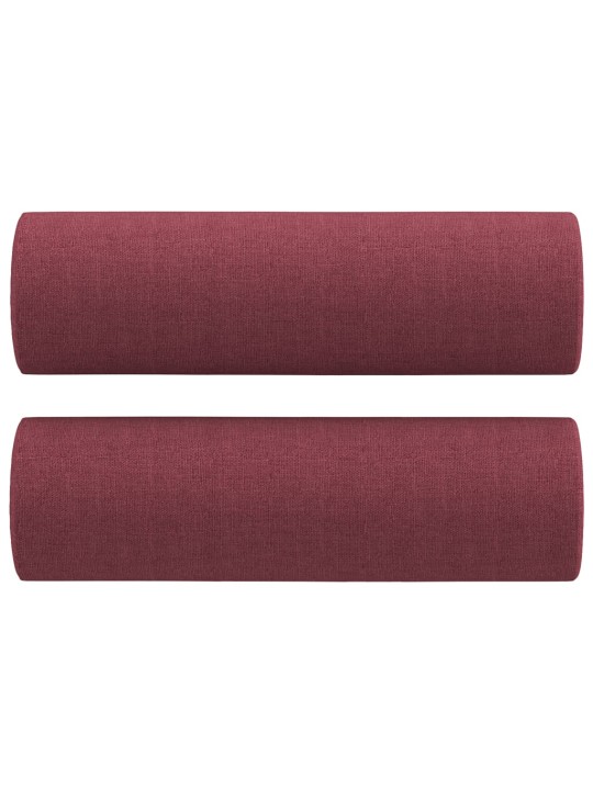 2dílná sedací souprava s polštáři vínová textil