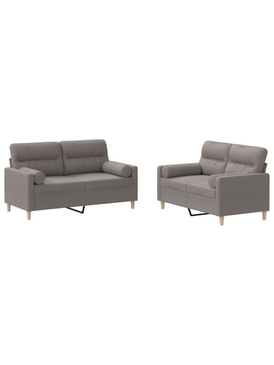 2dílná sedací souprava s polštáři taupe textil