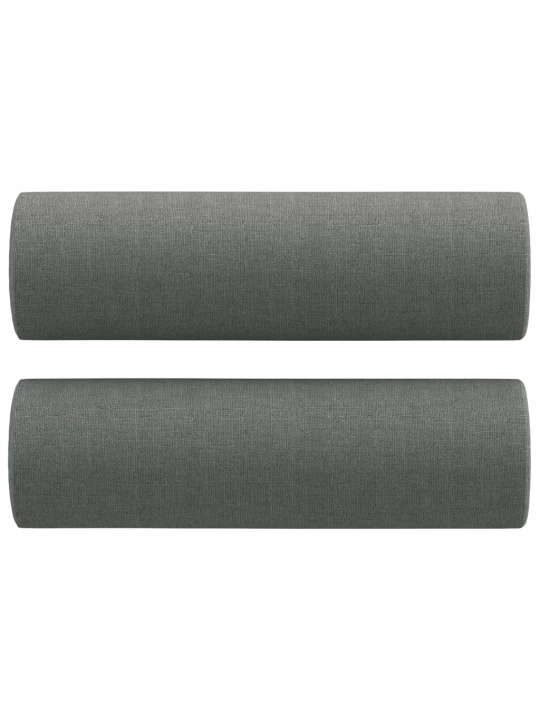 3dílná sedací souprava s polštáři tmavě šedá textil