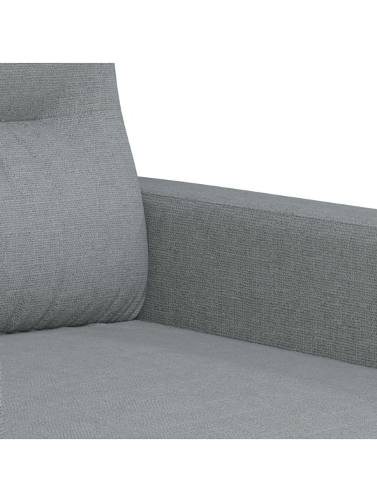 2dílná sedací souprava s polštáři světle šedá textil