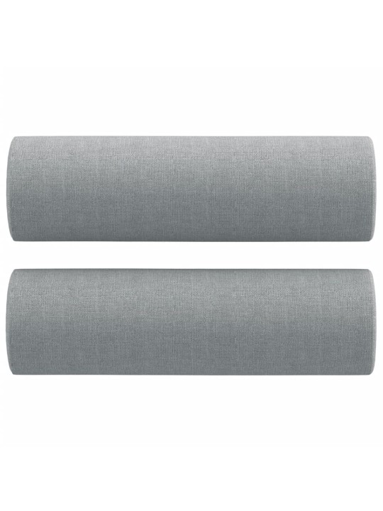 2dílná sedací souprava s polštáři světle šedá textil