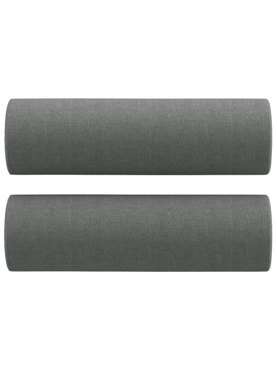 2dílná sedací souprava s polštáři tmavě šedá textil