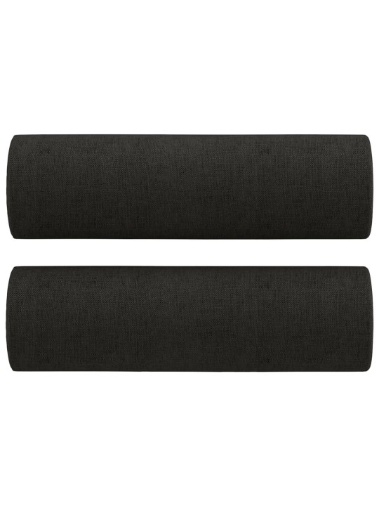 2dílná sedací souprava s polštáři černá textil
