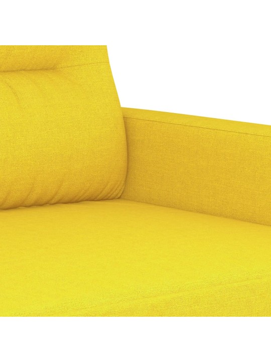 2dílná sedací souprava s polštáři světle žlutá textil