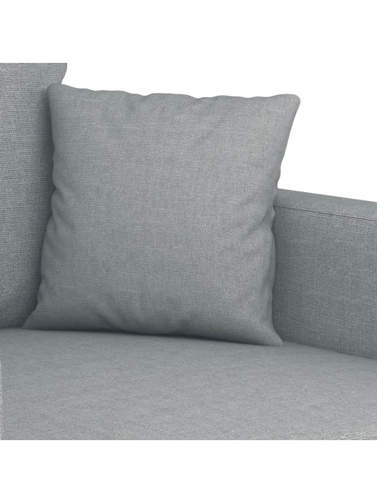 4dílná sedací souprava s polštáři světle šedá textil