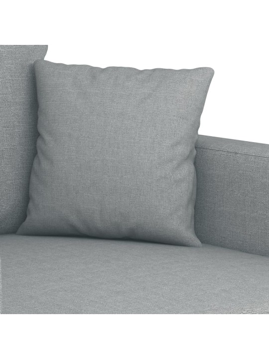 2dílná sedací souprava s poduškami světle šedá textil
