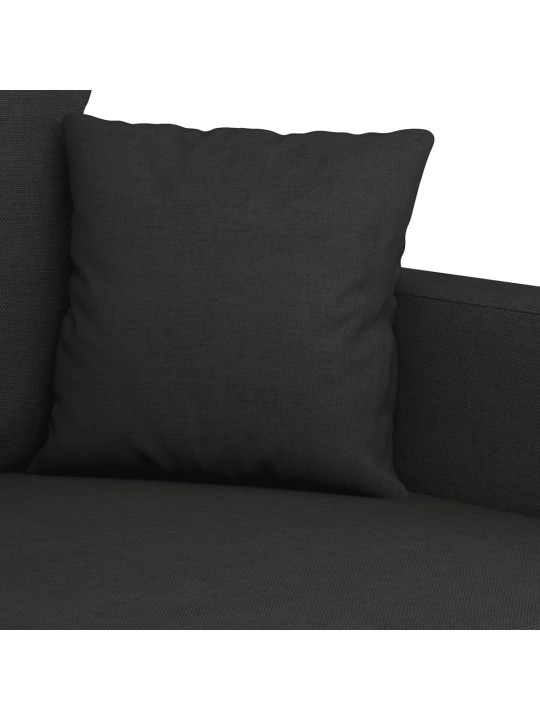 2dílná sedací souprava s poduškami černá textil
