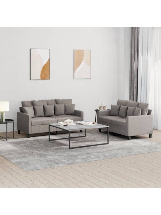 2dílná sedací souprava s poduškami taupe textil