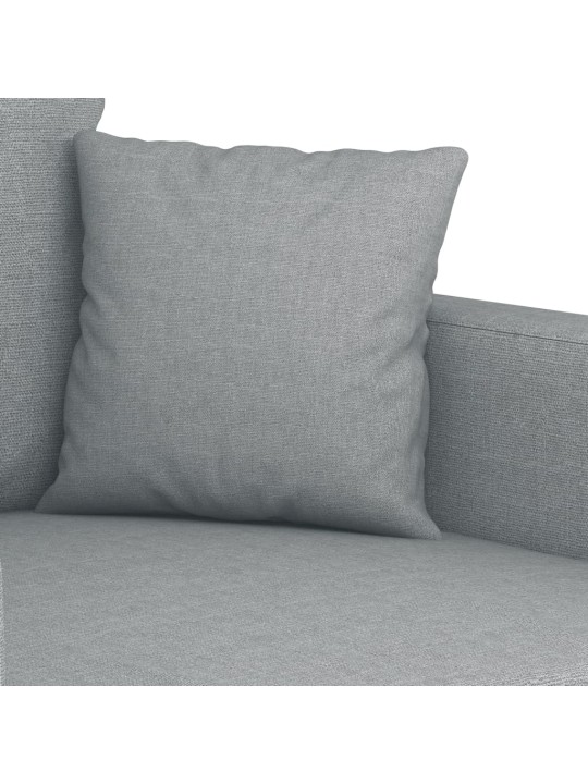 2dílná sedací souprava s poduškami světle šedá textil