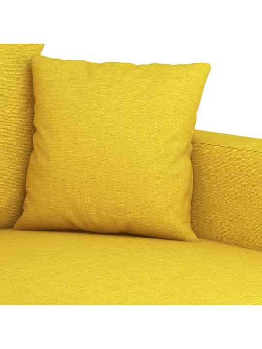 2dílná sedací souprava s poduškami světle žlutá textil