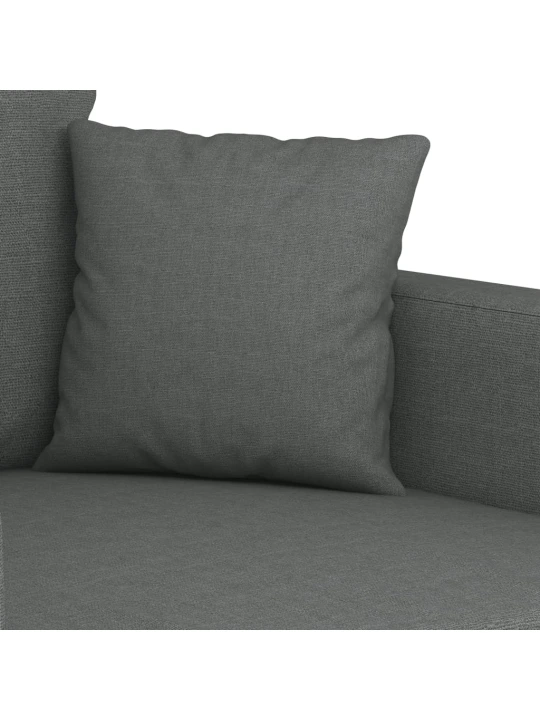 3dílná sedací souprava s poduškami tmavě šedá textil