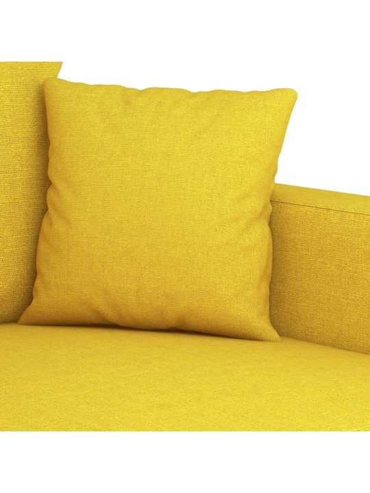 3dílná sedací souprava s poduškami světle žlutá textil
