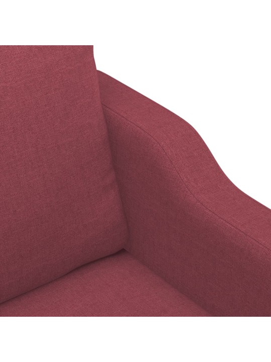 3dílná sedací souprava s poduškami vínová textil