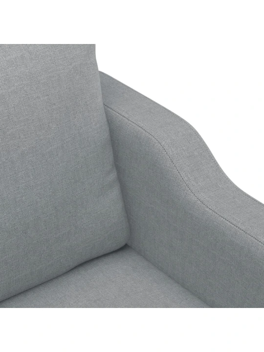 3dílná sedací souprava s polštáři světle šedá textil