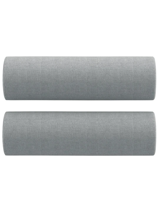 3dílná sedací souprava s polštáři světle šedá textil