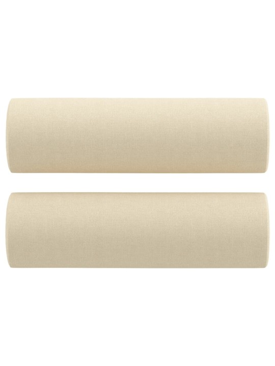 3dílná sedací souprava s polštáři krémová textil
