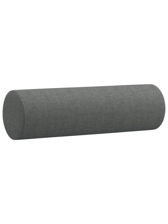 4dílná sedací souprava s polštáři tmavě šedá textil