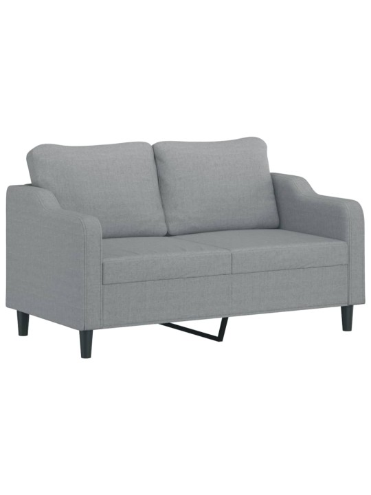 2dílná sedací souprava s poduškami světle šedá textil