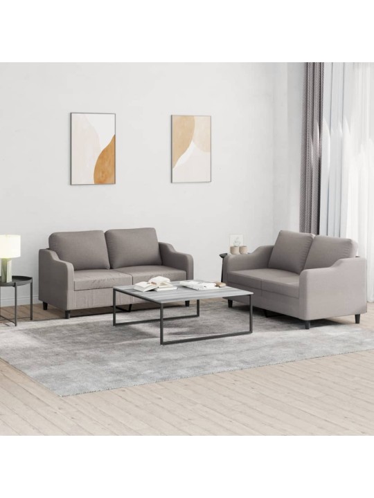 2dílná sedací souprava s poduškami taupe textil