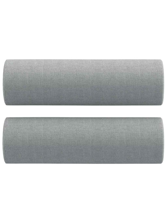 2dílná sedací souprava s polštáři světle šedá textil