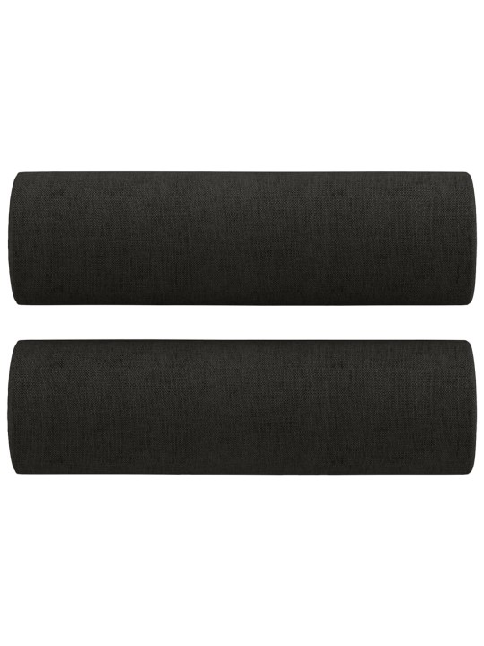 2dílná sedací souprava s polštáři černá textil