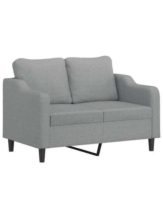 3dílná sedací souprava s polštáři světle šedá textil