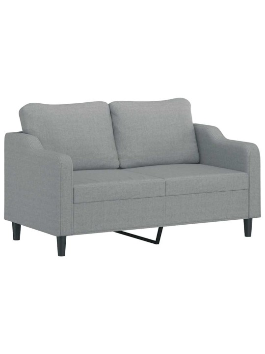 3dílná sedací souprava s polštáři světle šedá textil