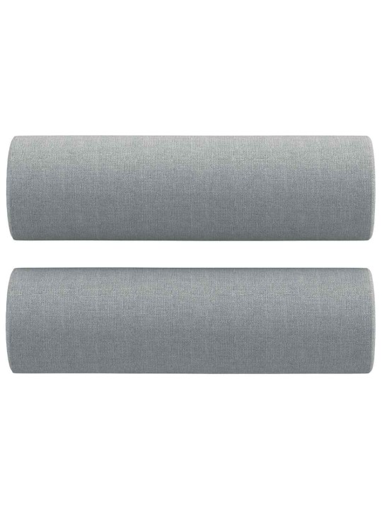 3dílná sedací souprava s polštáři světle šedá textil