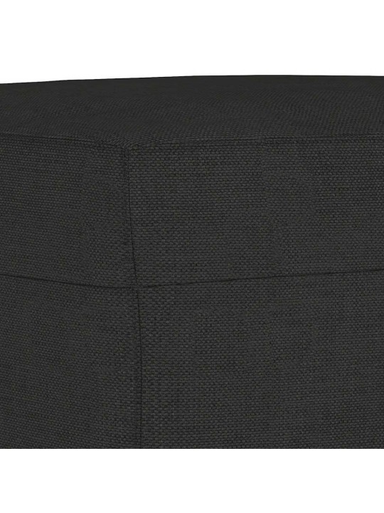 3dílná sedací souprava s polštáři černá textil