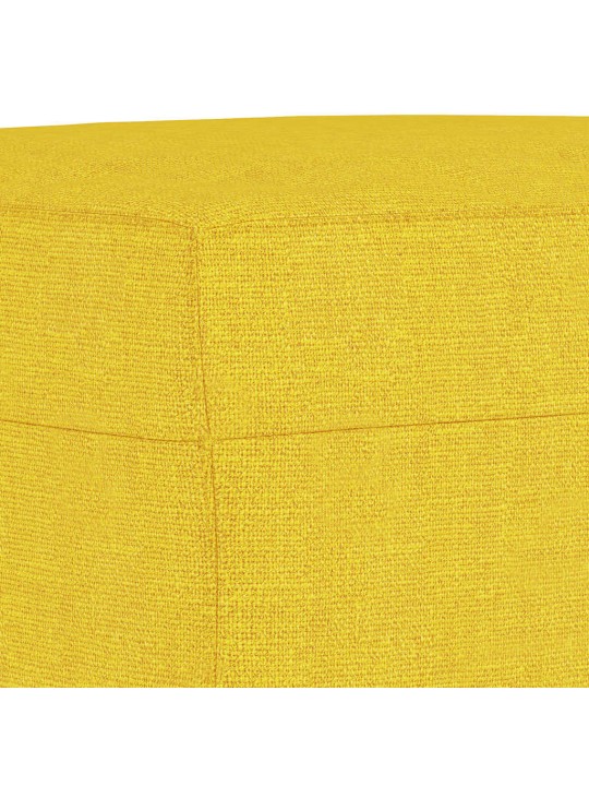 3dílná sedací souprava s polštáři světle žlutá textil