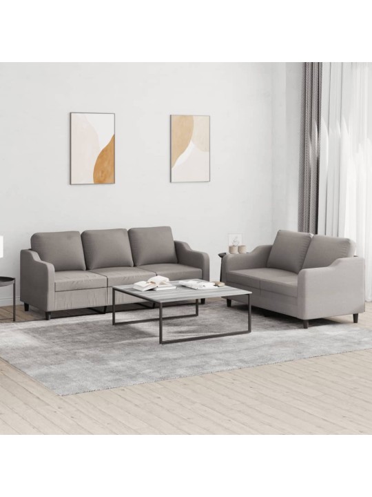 2dílná sedací souprava s poduškami taupe textil