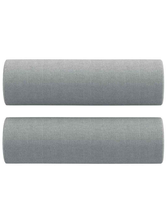 2dílná sedací souprava s polštáři světle šedá textil