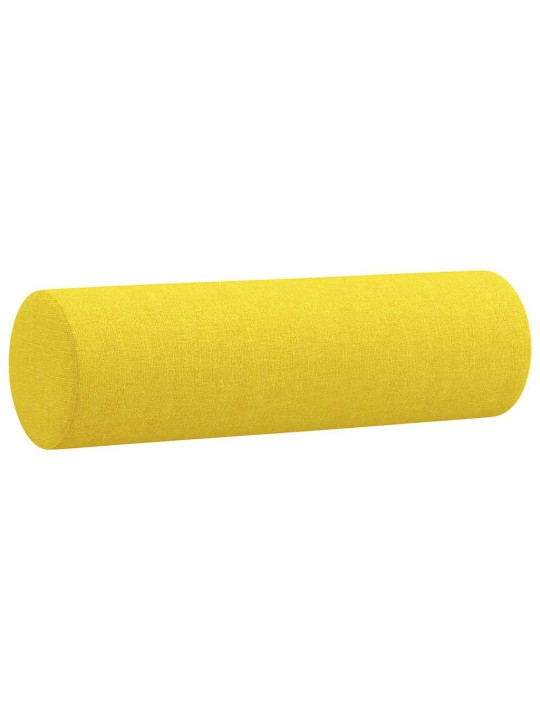2dílná sedací souprava s polštáři světle žlutá textil