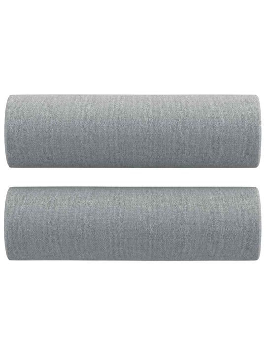 3dílná sedací souprava s polštáři světle šedá textil