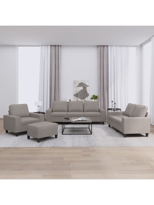 4dílná sedací souprava taupe textil