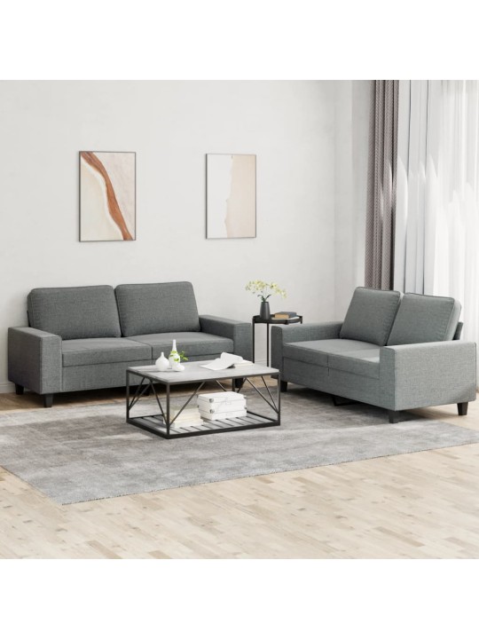 2dílná sedací souprava tmavě šedá textil