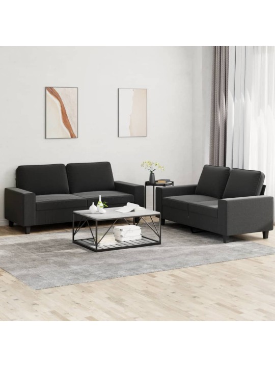 2dílná sedací souprava černá textil