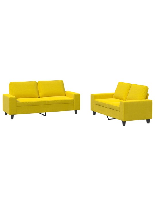 2dílná sedací souprava světle žlutá textil