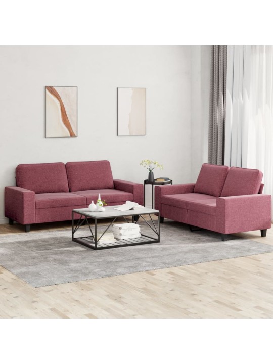 2dílná sedací souprava vínová textil