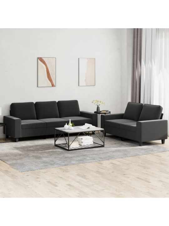 2dílná sedací souprava černá textil