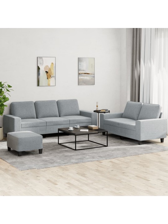 3dílná sedací souprava světle šedá textil