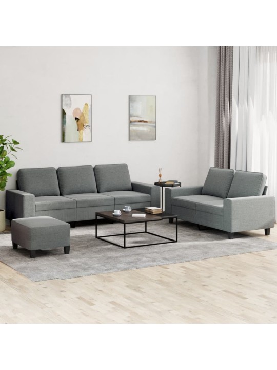 3dílná sedací souprava tmavě šedá textil