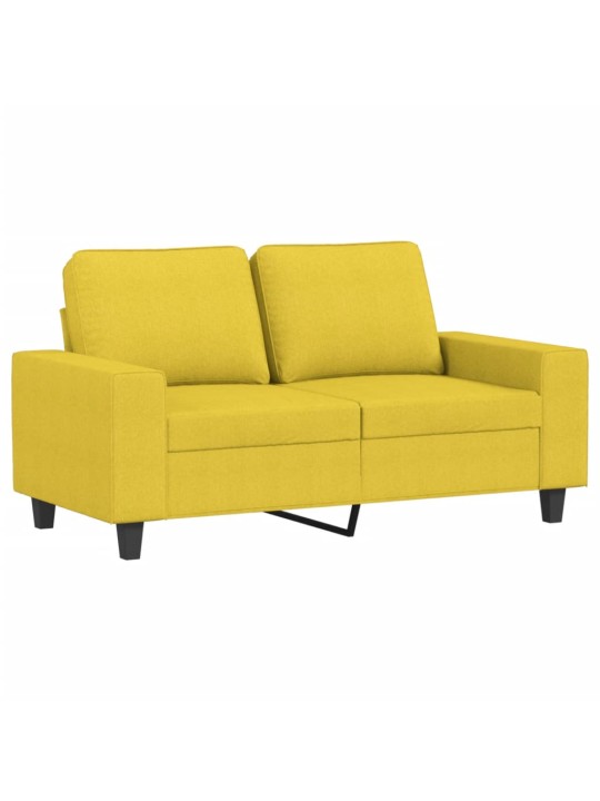 3dílná sedací souprava světle žlutá textil