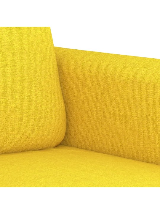 3dílná sedací souprava s poduškami světle žlutá textil