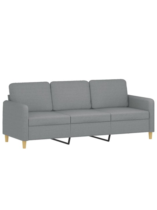 4dílná sedací souprava s polštáři světle šedá textil