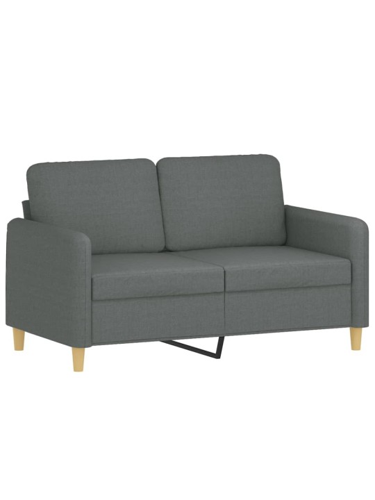 4dílná sedací souprava s polštáři tmavě šedá textil